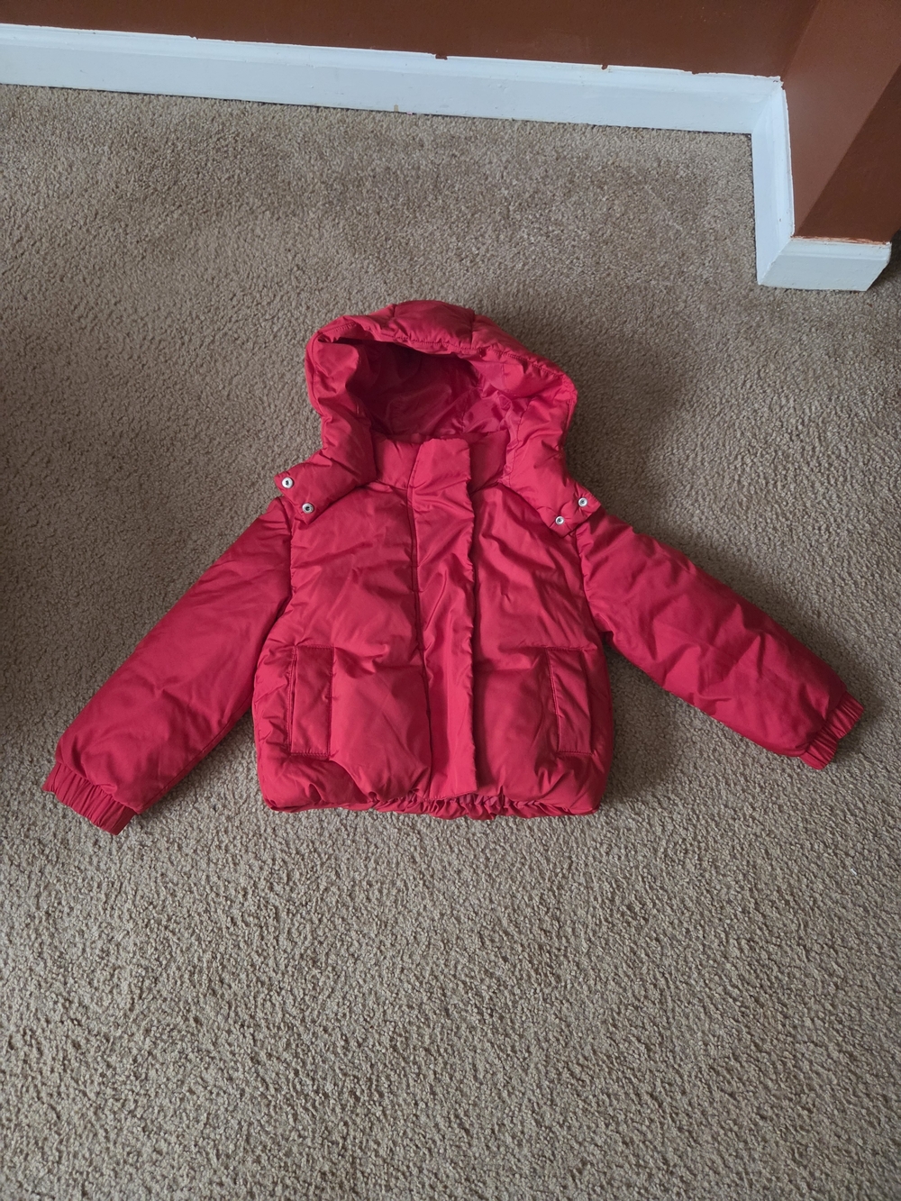 GAP Bright Red Hooded Kids Puffer Jacket